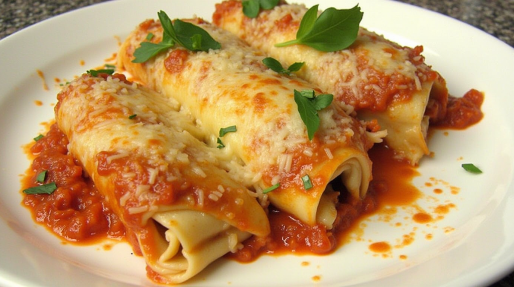 Easy Stuffed Manicotti with String Cheese