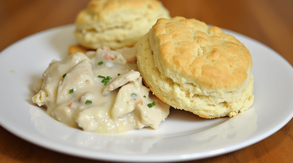Homemade Chicken Pot Pie with Golden Biscuits