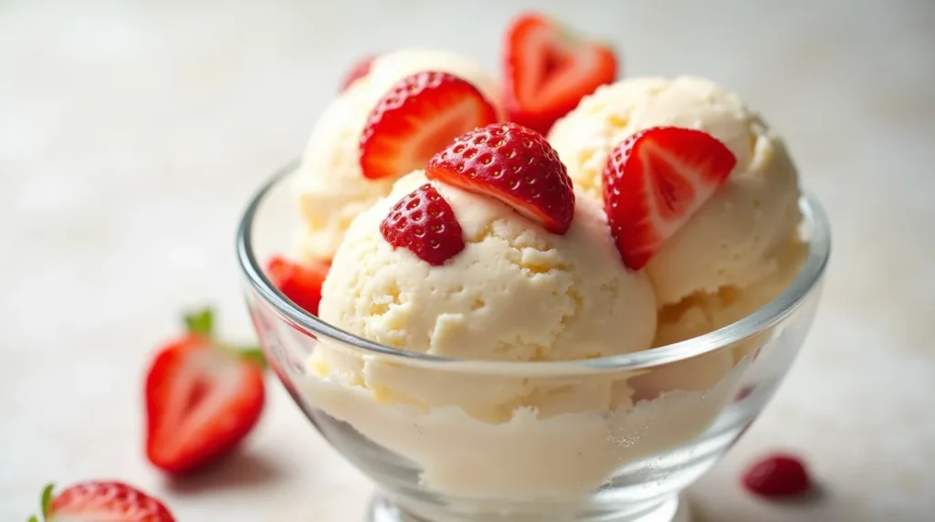 Delicious Vanilla Ice Cream in a Cone