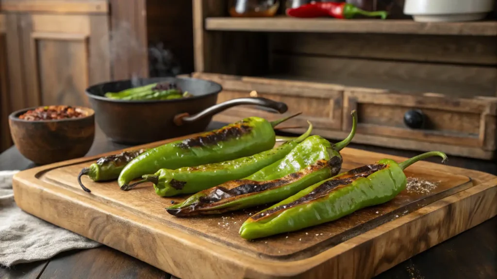 Roast Hatch Chiles with Smoky, Charred Skin on a Grill