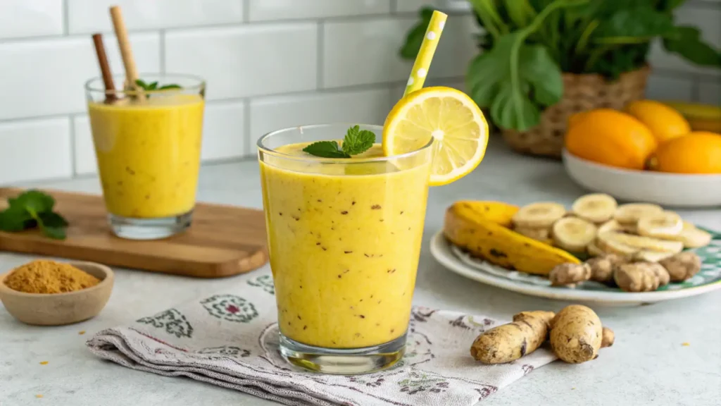 Lemon Ginger Smoothie with Banana | Healthy Boost