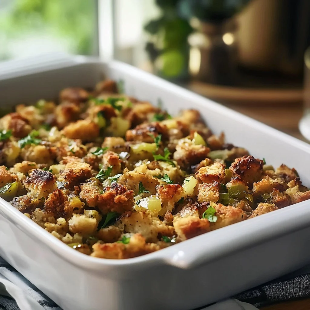 Delicious homemade Thanksgiving stuffing recipe by Grandma.