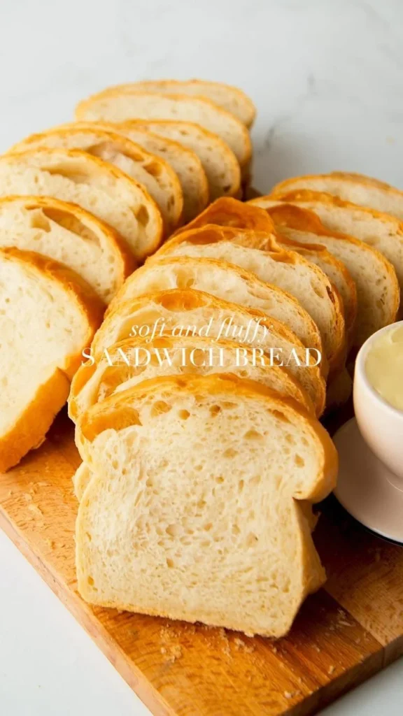 Loaf of easy homemade sandwich bread with 6 ingredients