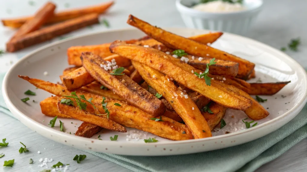 Easy Sweet Potato Fries | Crispy Baked Sweet Potato Recipe