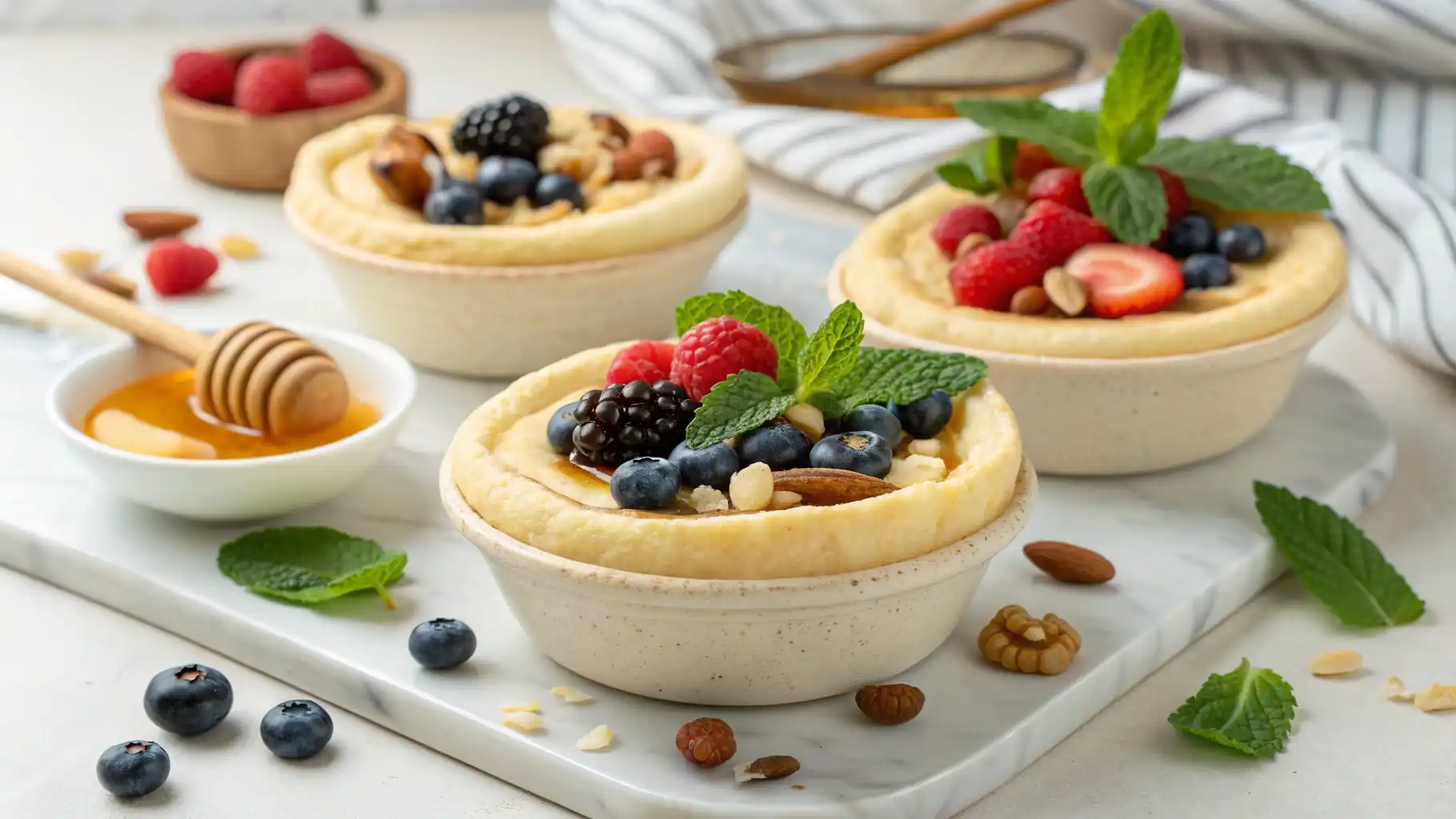 Single Serving Fluffy Baked Protein Pancake Bowls