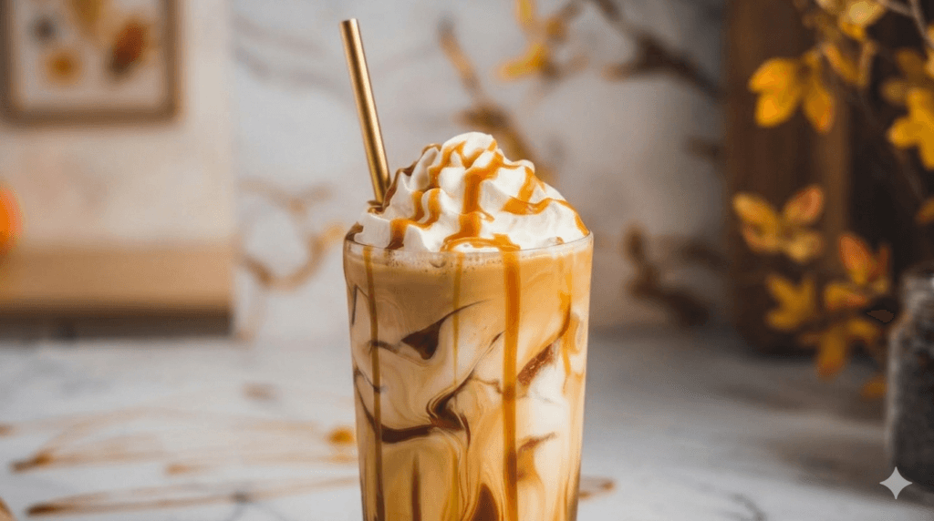 Caramel Pumpkin Spice Iced Coffee