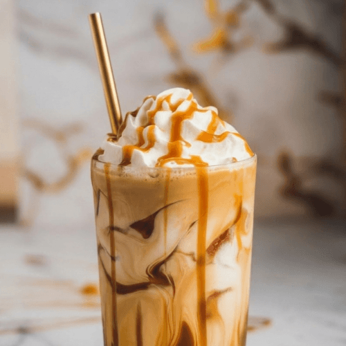 Caramel Pumpkin Spice Iced Coffee