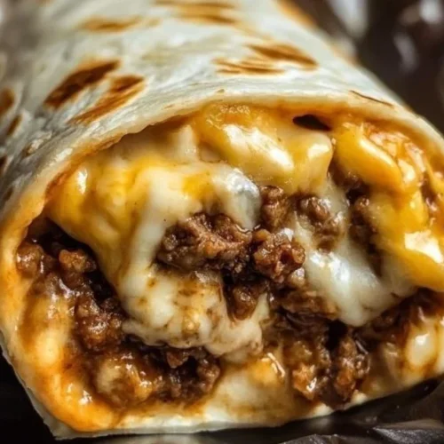 Taco Bell Beefy Melt Burrito filled with beef, cheese, and savory sauce