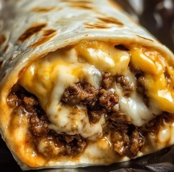 Taco Bell Beefy Melt Burrito filled with beef, cheese, and savory sauce