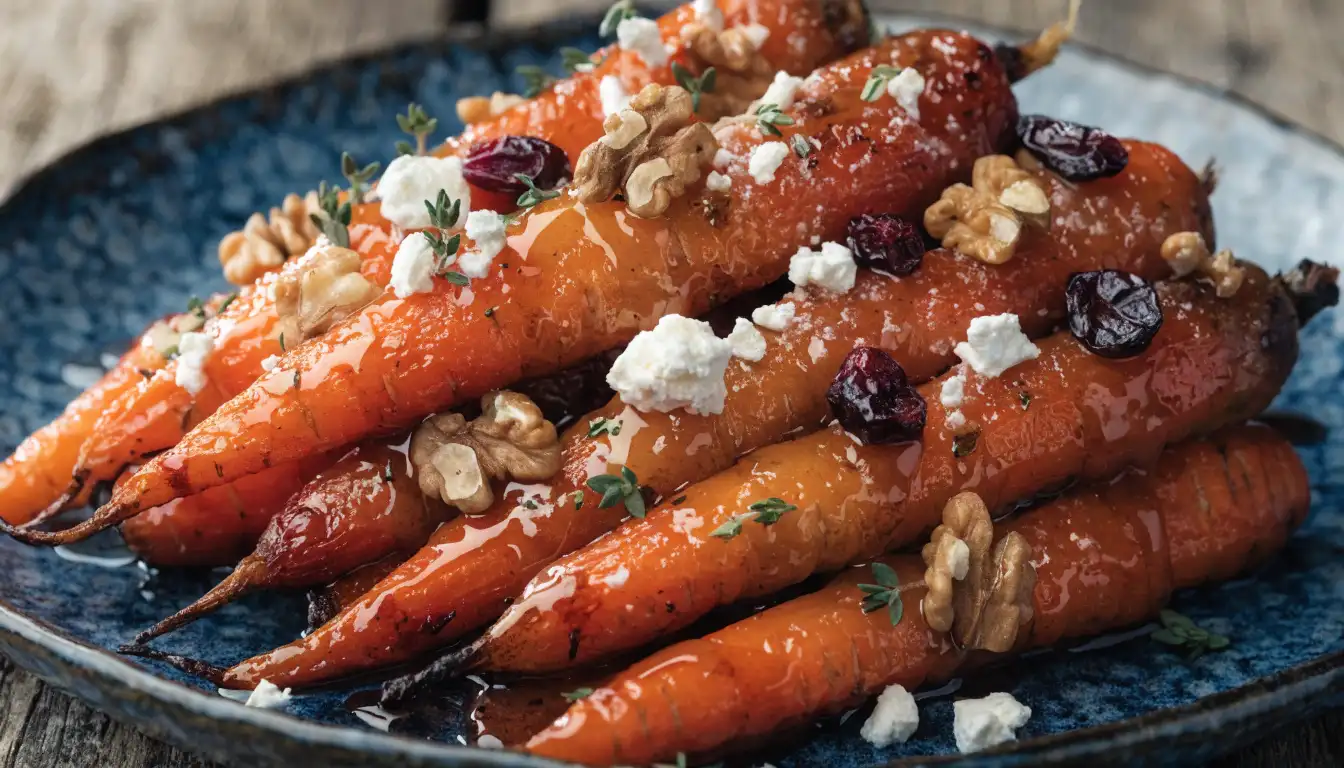 Roasted Honey Garlic Carrots with Feta