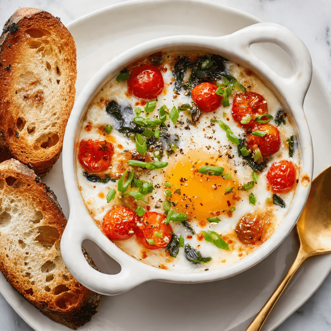 Mediterranean Baked Feta Eggs