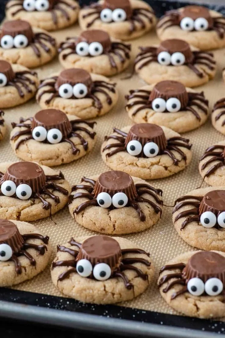 Easy Peanut Butter Spider Cookies